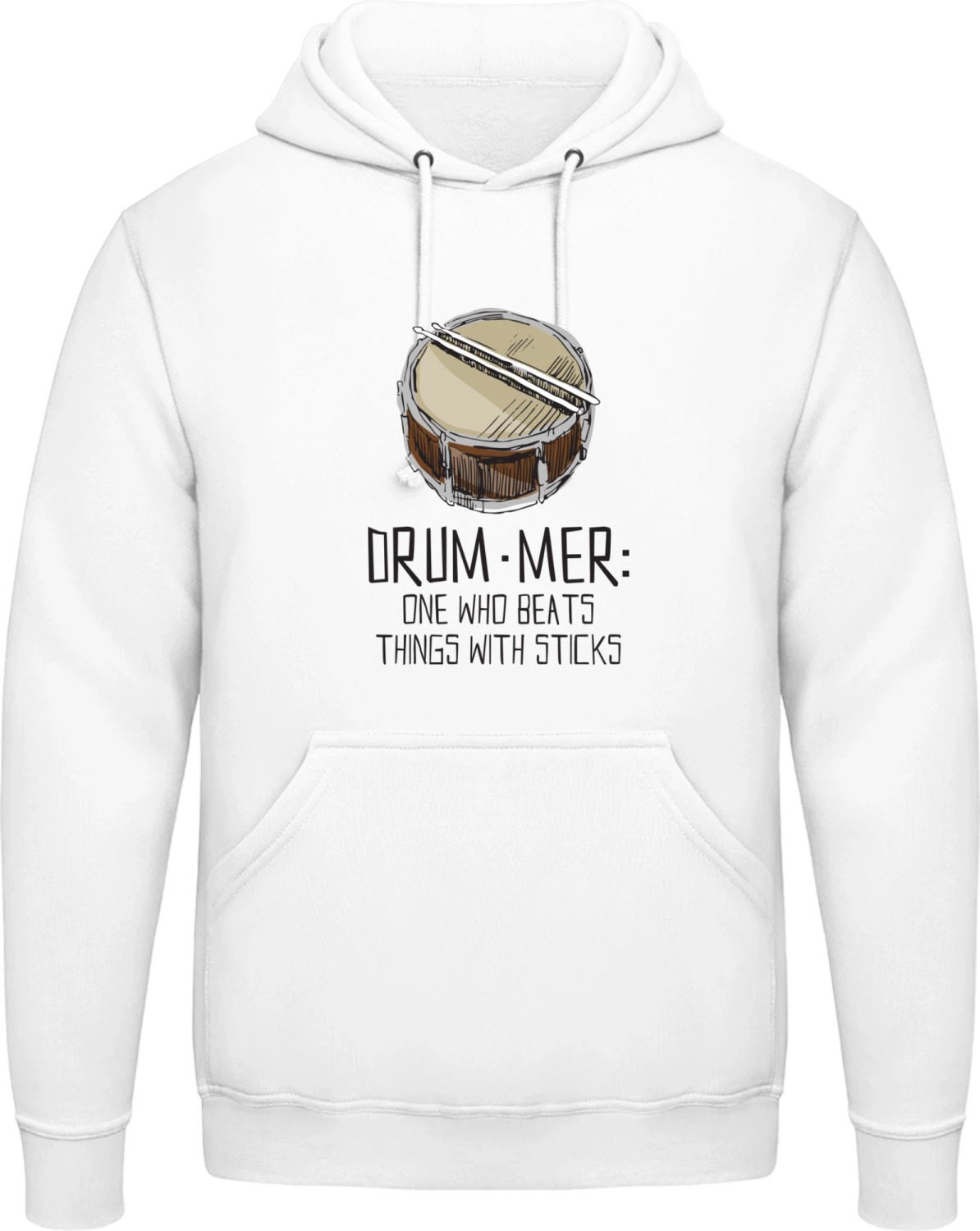 Drummer Beats Things With Sticks - Arctic white AWDis man hoodie - Front