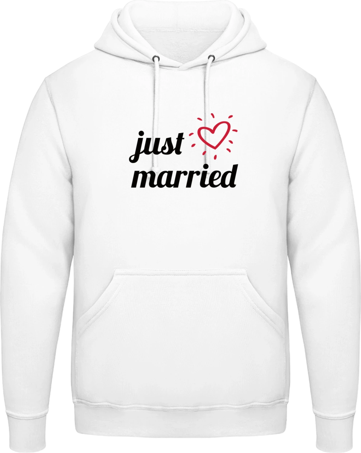 Just Married Heart - Arctic white AWDis man hoodie - Front