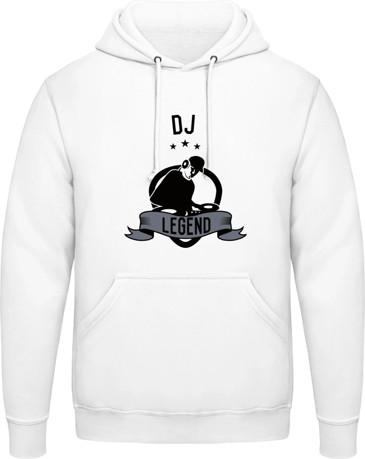 DJ Legend - Arctic white AWDis man hoodie - Front