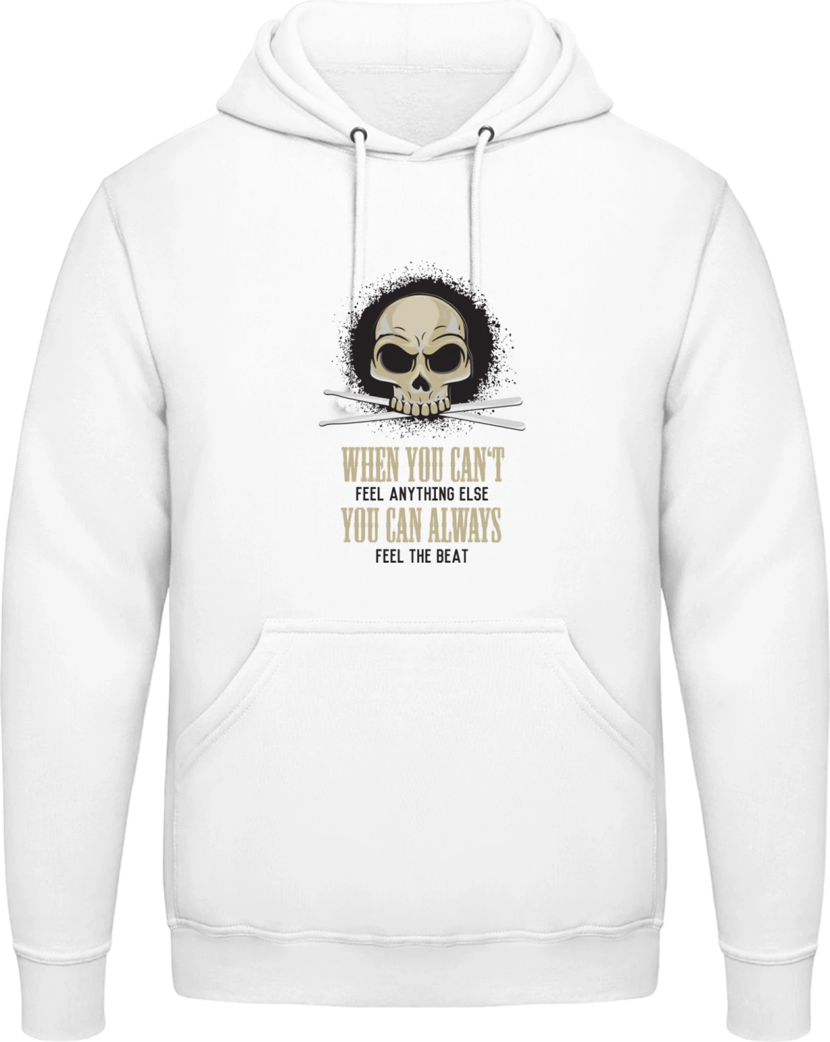 You Can Always Feel The Beat - Arctic white AWDis man hoodie - Front