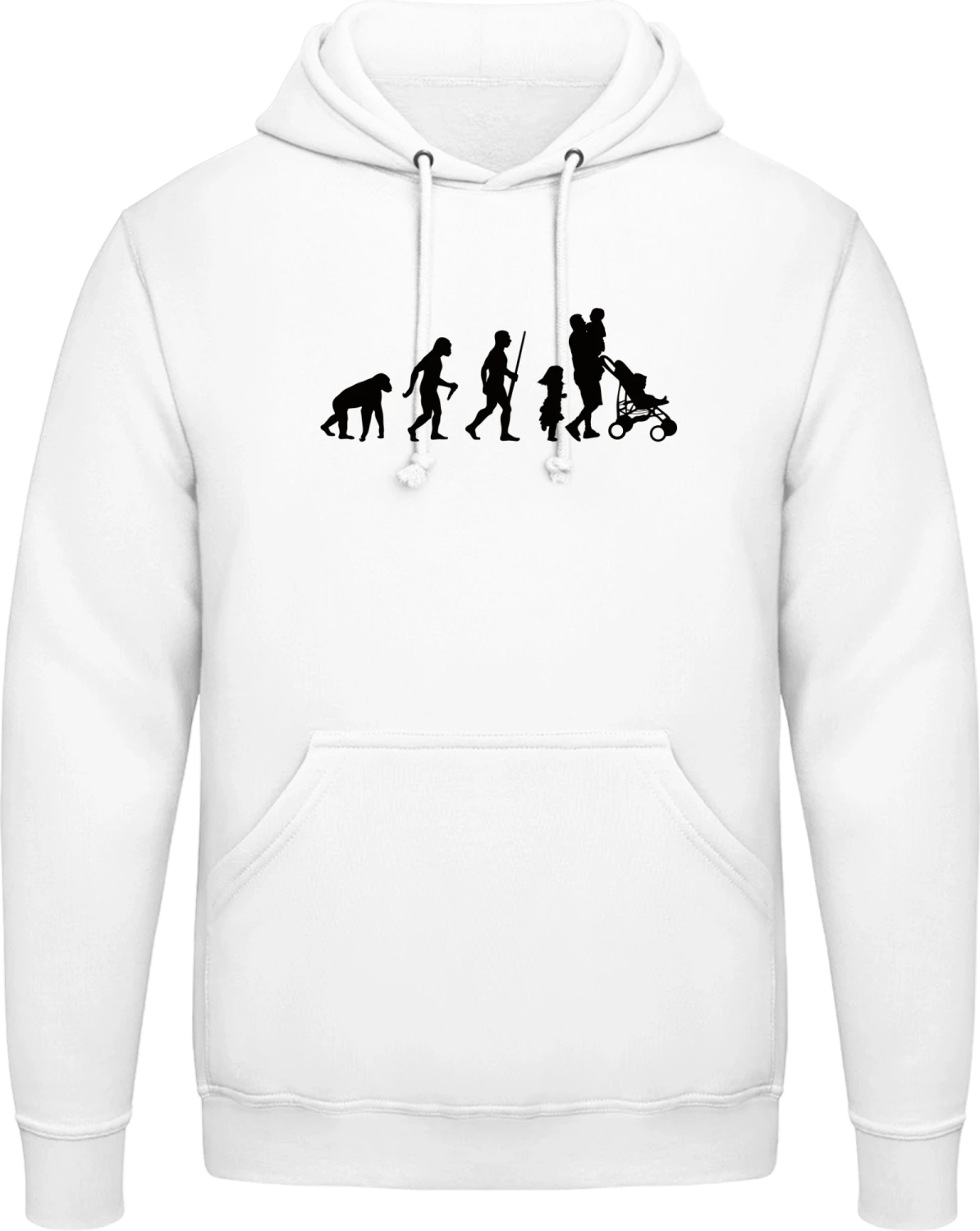 Dad Evolution - Arctic white AWDis man hoodie - Front