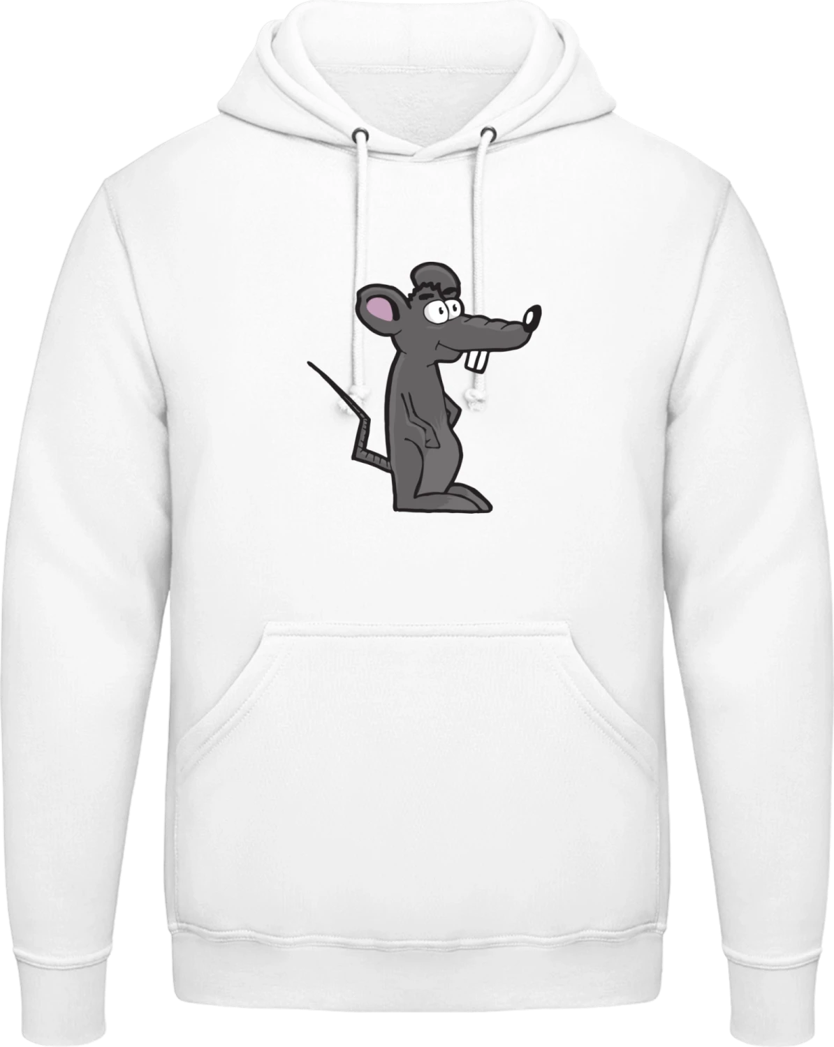 Ratte Illustration - Arctic white AWDis man hoodie - Front