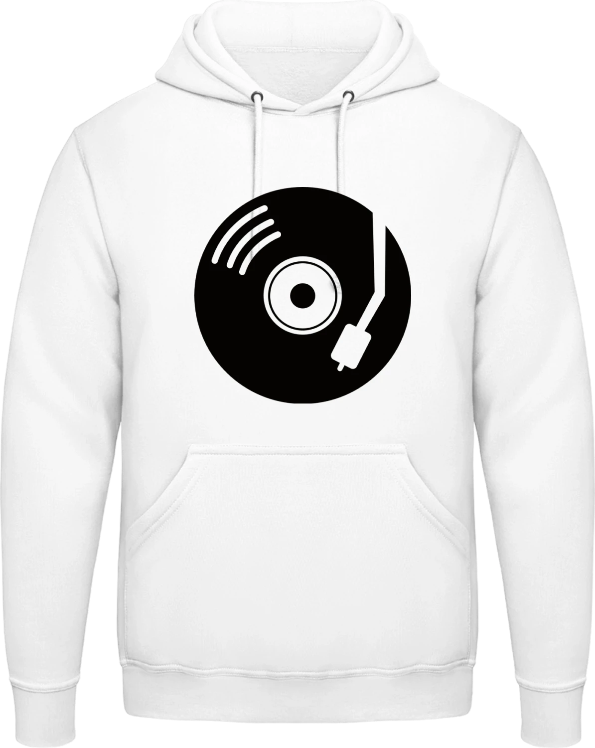 Vinyl Retro Icon - Arctic white AWDis man hoodie - Front