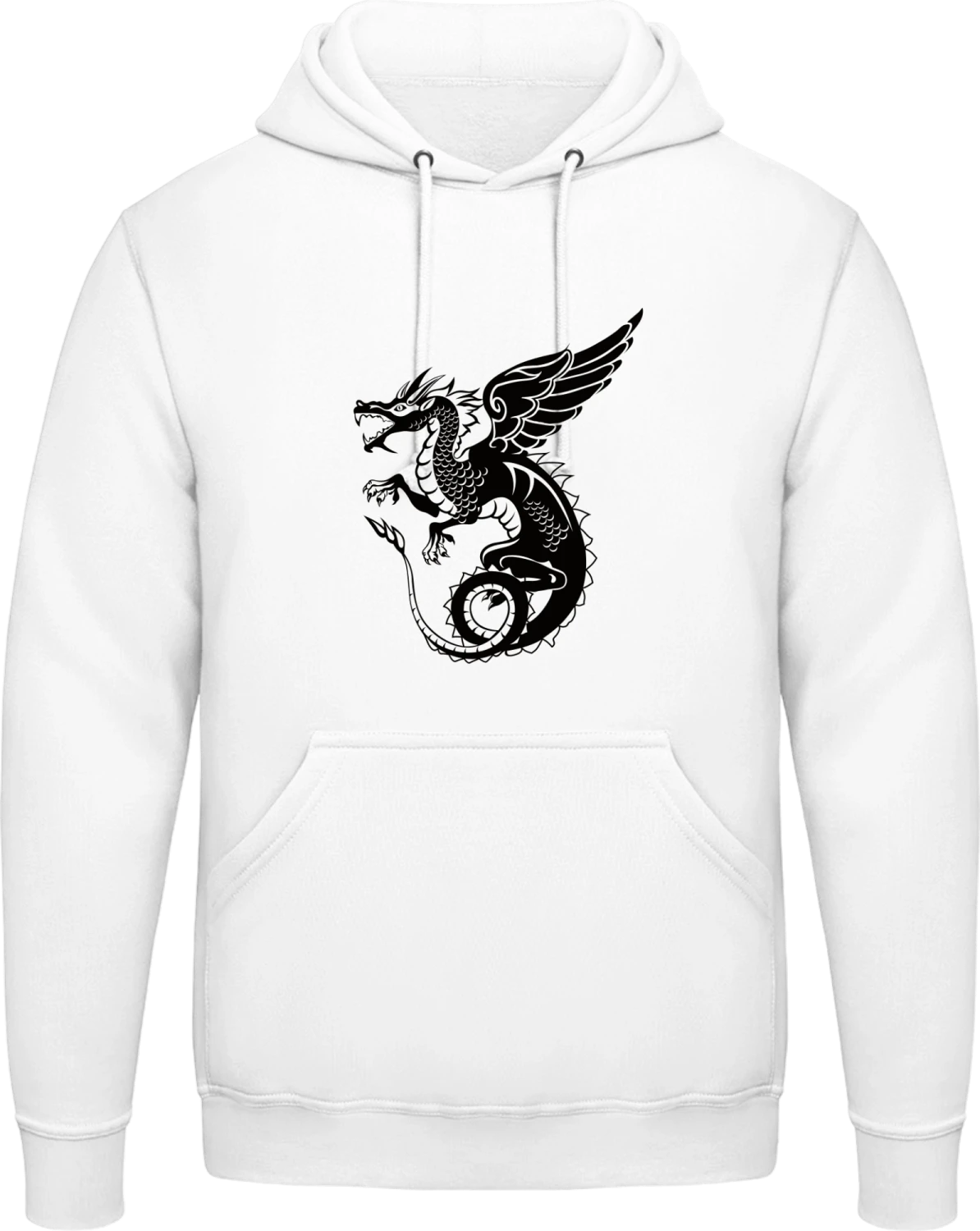 Winged Dragon - Arctic white AWDis man hoodie - Front