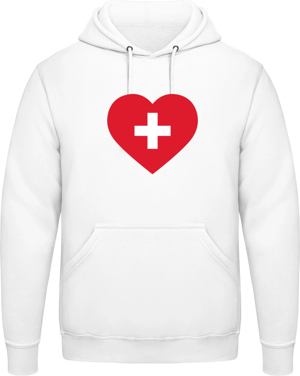 Switzerland Heart Flag - Arctic white AWDis man hoodie - Front