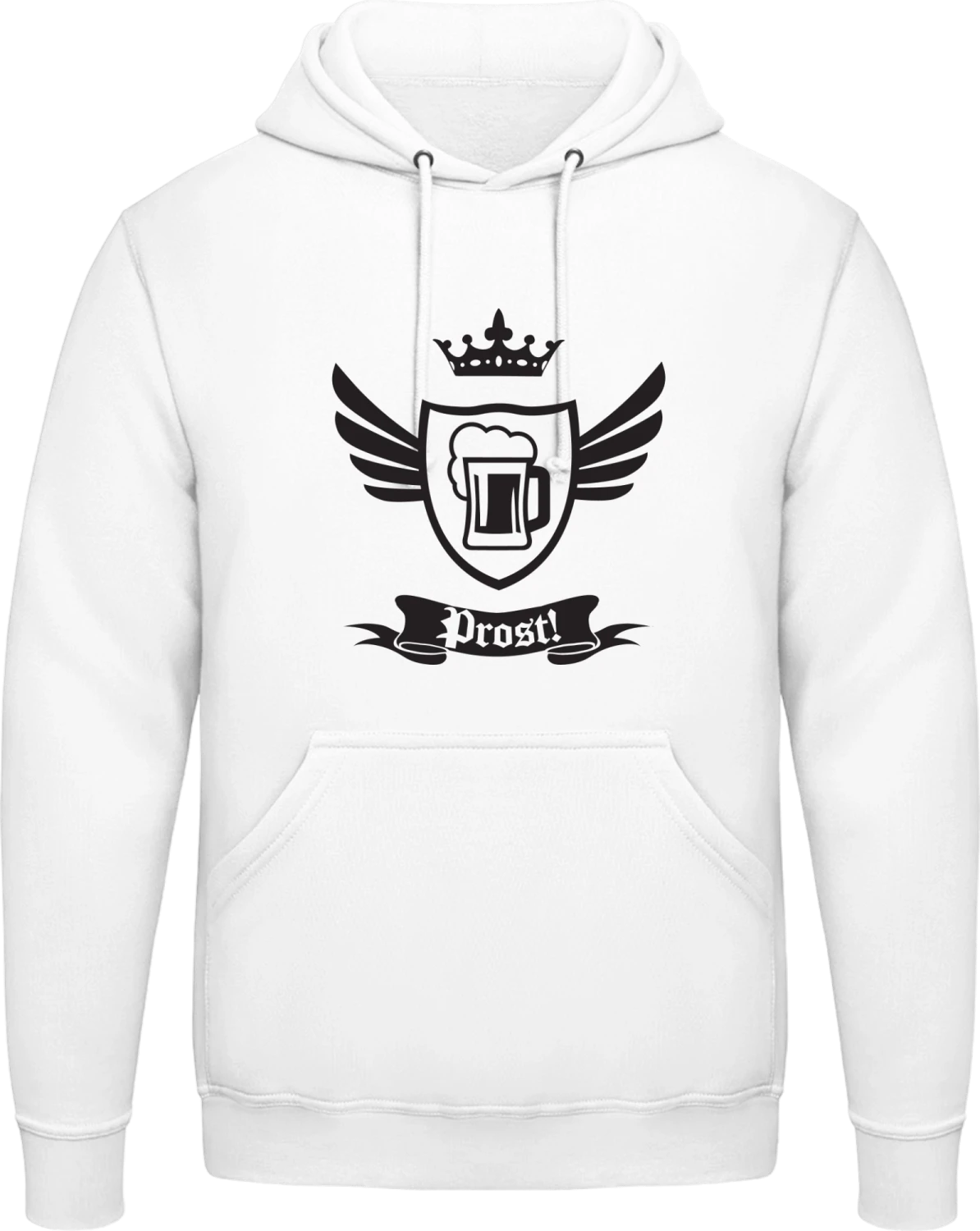 Prost Logo - Arctic white AWDis man hoodie - Front