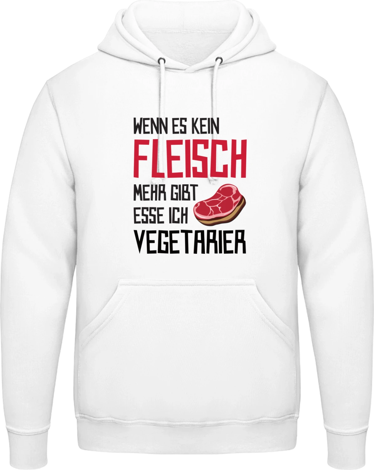 Wenn es kein Fleisch mehr gibt - Arctic white AWDis man hoodie - Front