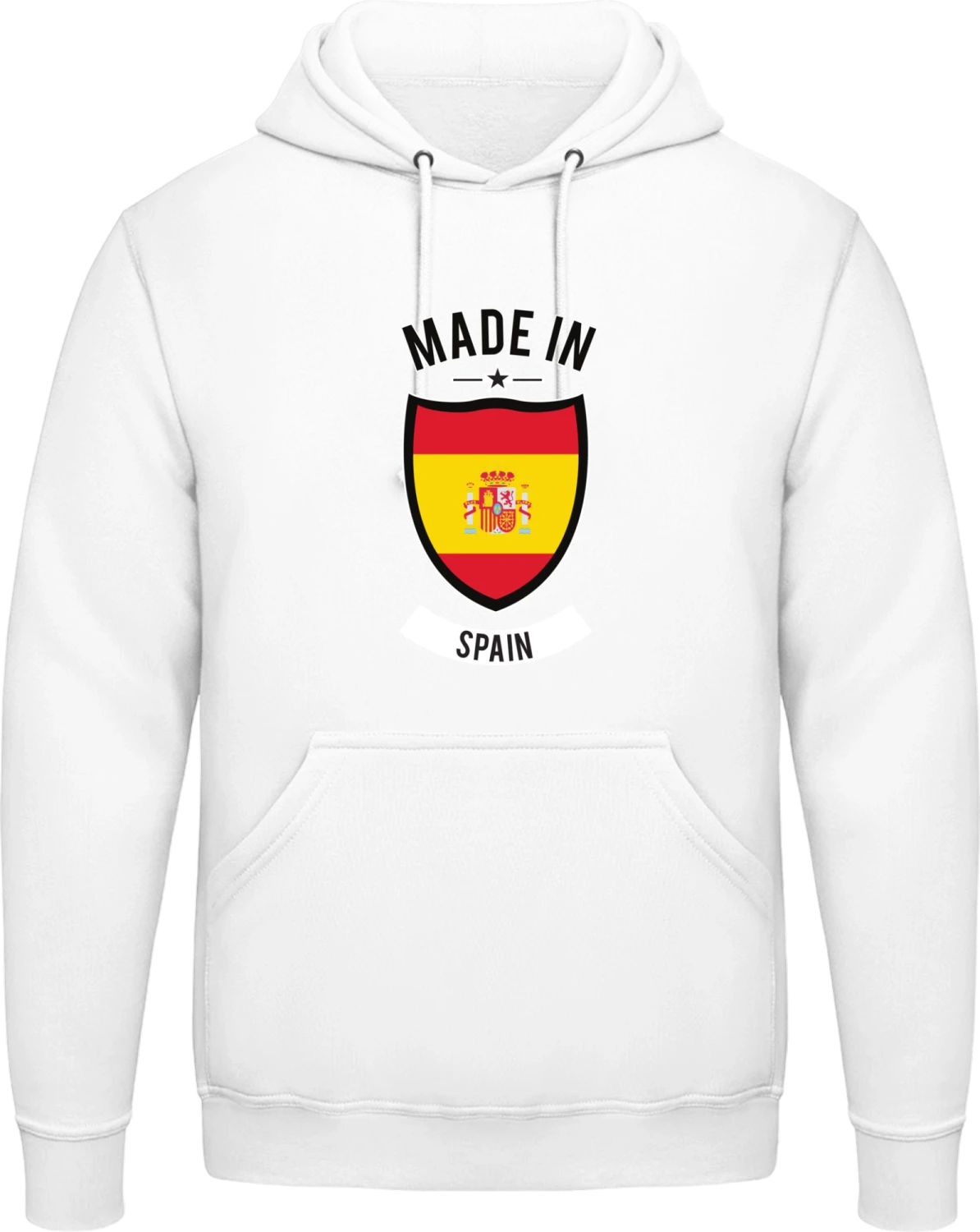 Made in Spain - Arctic white AWDis man hoodie - Front