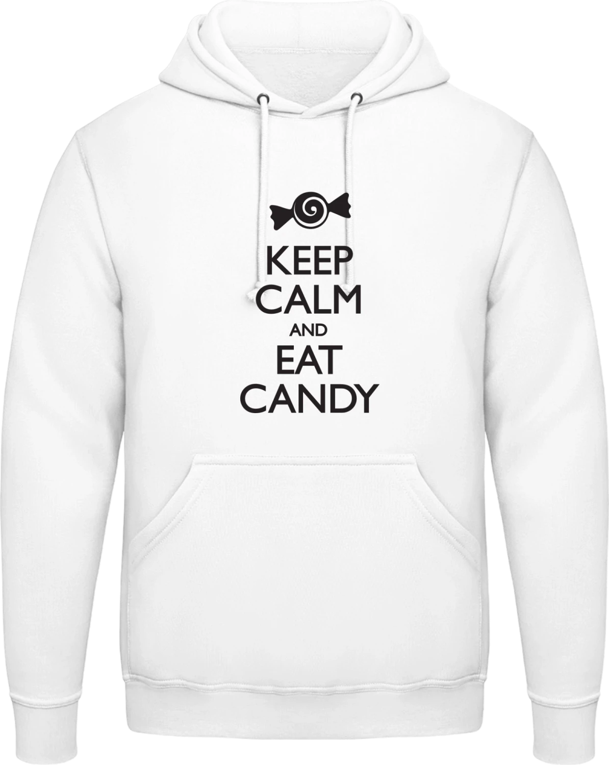 Keep Calm and Eat Candy - Arctic white AWDis man hoodie - Front