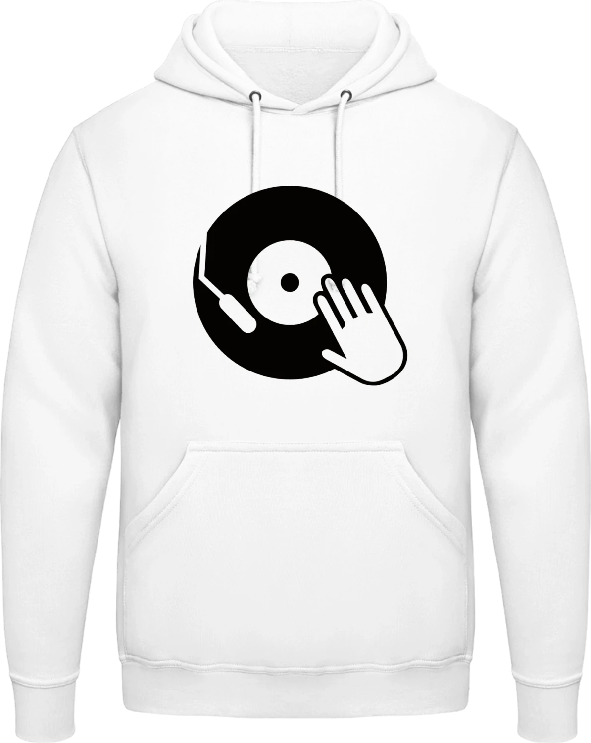 DJ Vinyl Turntable - Arctic white AWDis man hoodie - Front