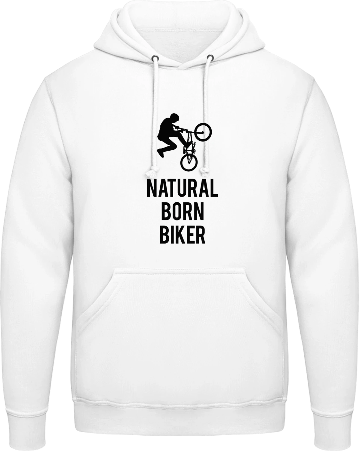 Natural Born Biker - Arctic white AWDis man hoodie - Front