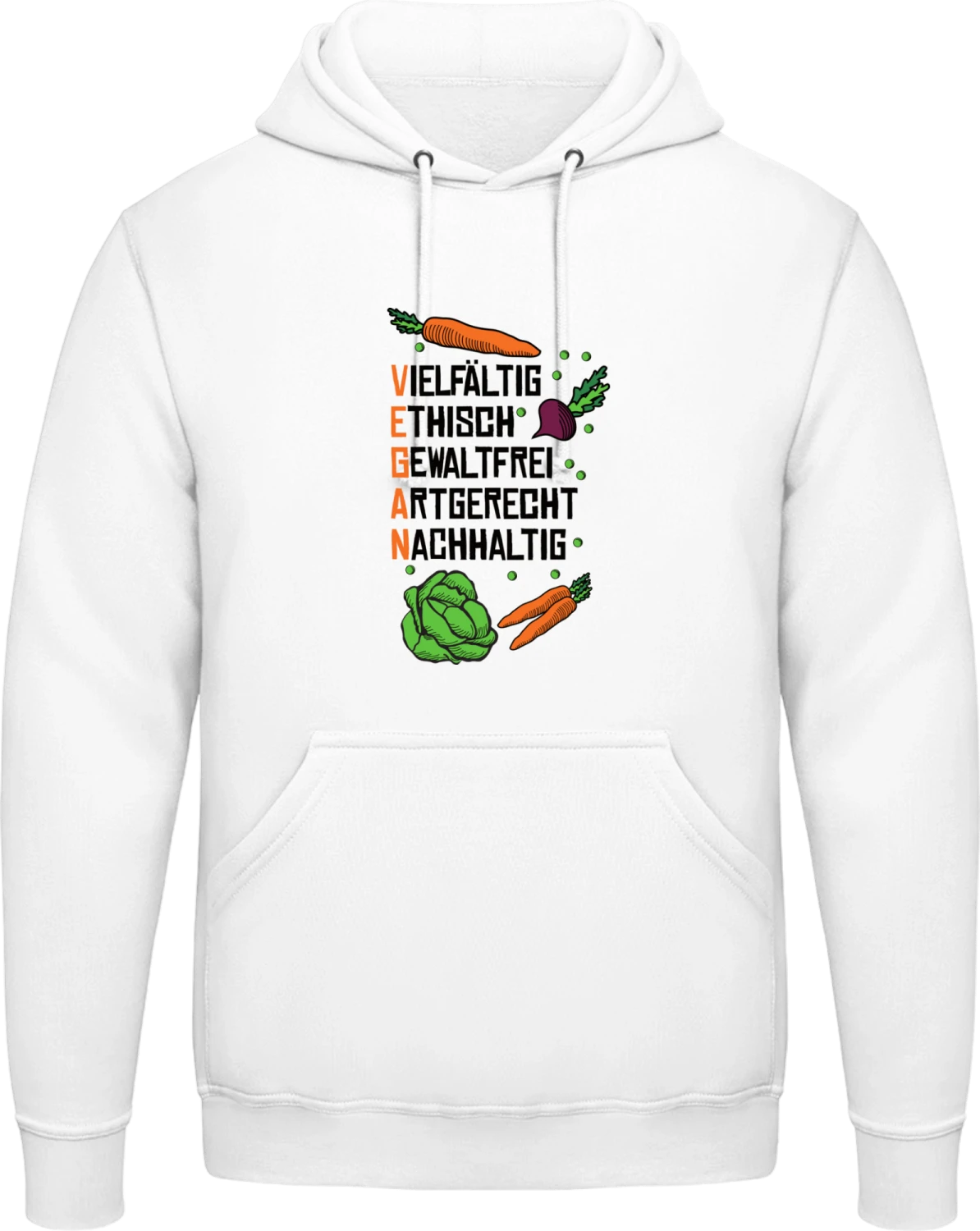 Vegan Definition - Arctic white AWDis man hoodie - Front