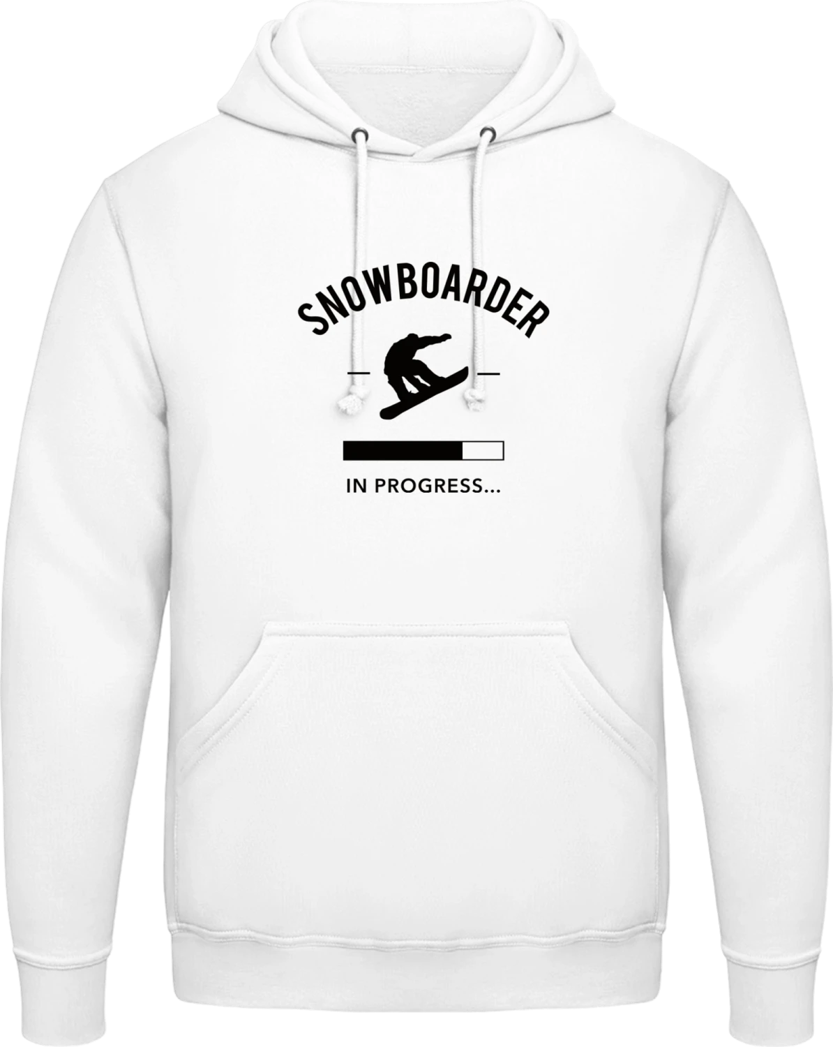 Snowboarder in Progress - Arctic white AWDis man hoodie - Front