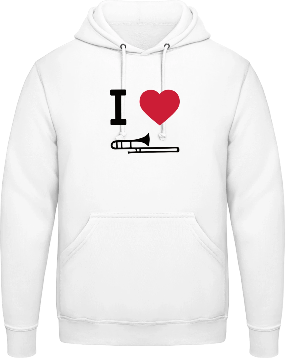 I Heart Trombone - Arctic white AWDis man hoodie - Front