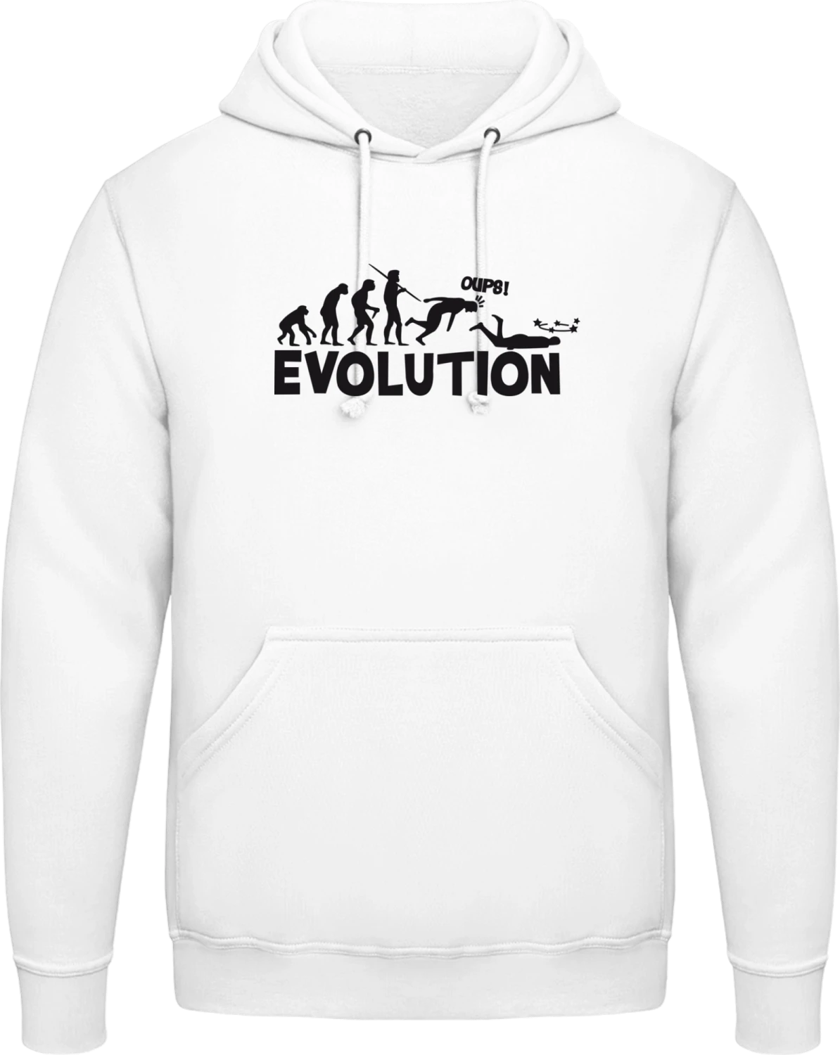 Evolution Humor - Arctic white AWDis man hoodie - Front