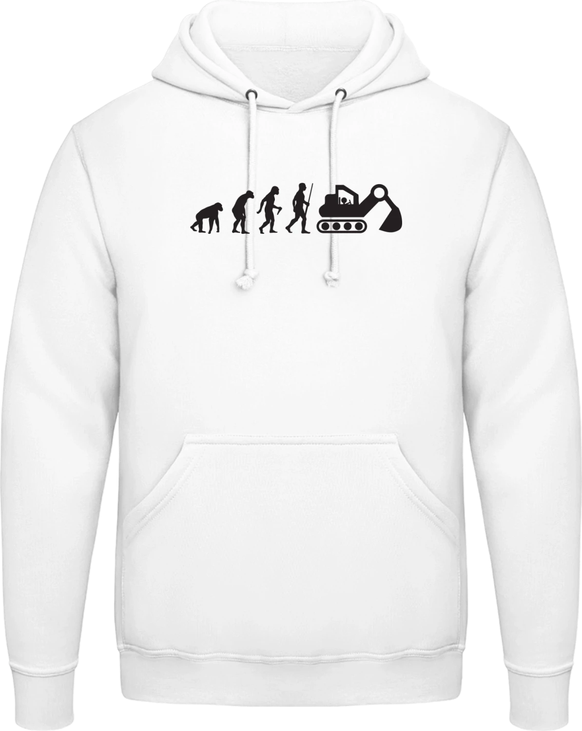 Excavator Driver Evolution - Arctic white AWDis man hoodie - Front