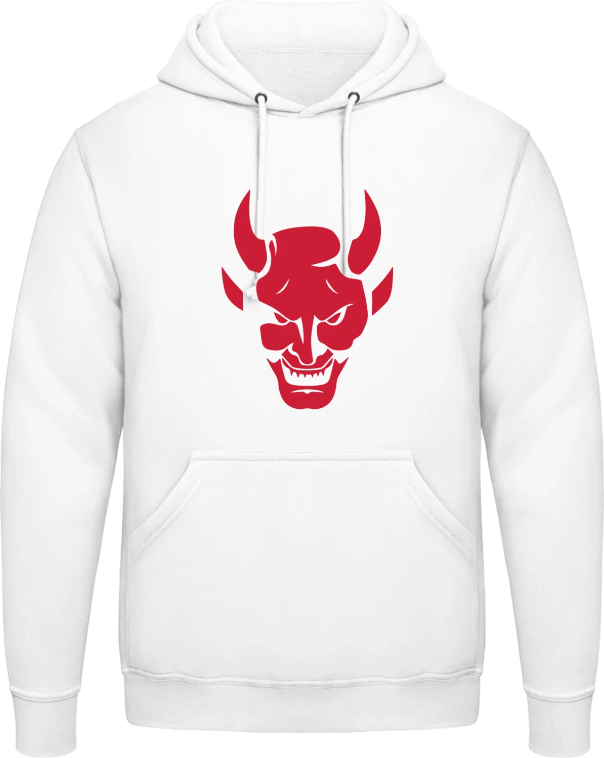 Devil Head - Arctic white AWDis man hoodie - Front