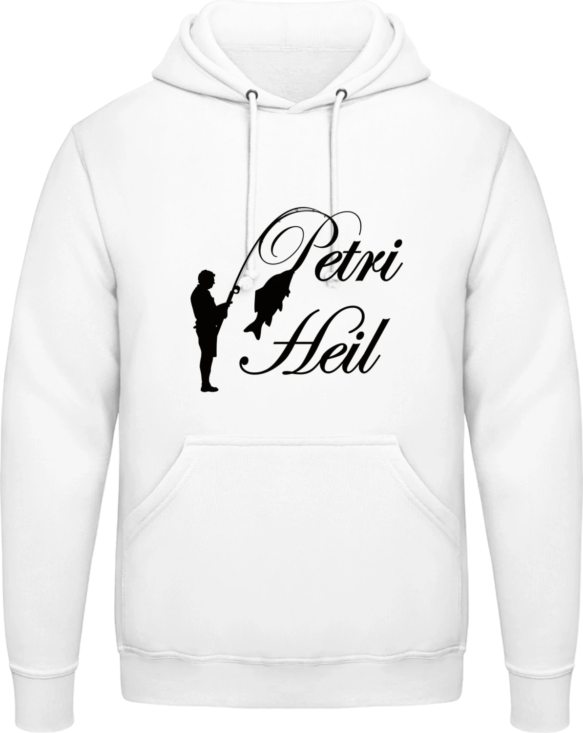 Petri Heil Angler - Arctic white AWDis man hoodie - Front