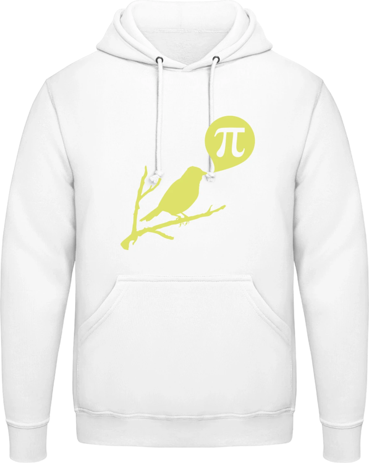 Bird Pi - Arctic white AWDis man hoodie - Front