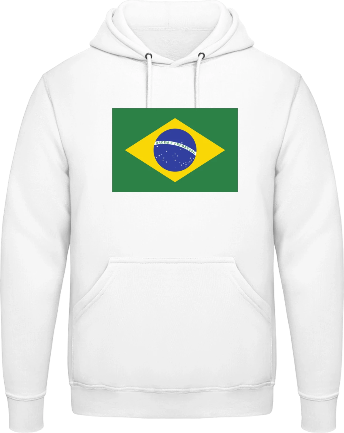 Brazil Flag - Arctic white AWDis man hoodie - Front