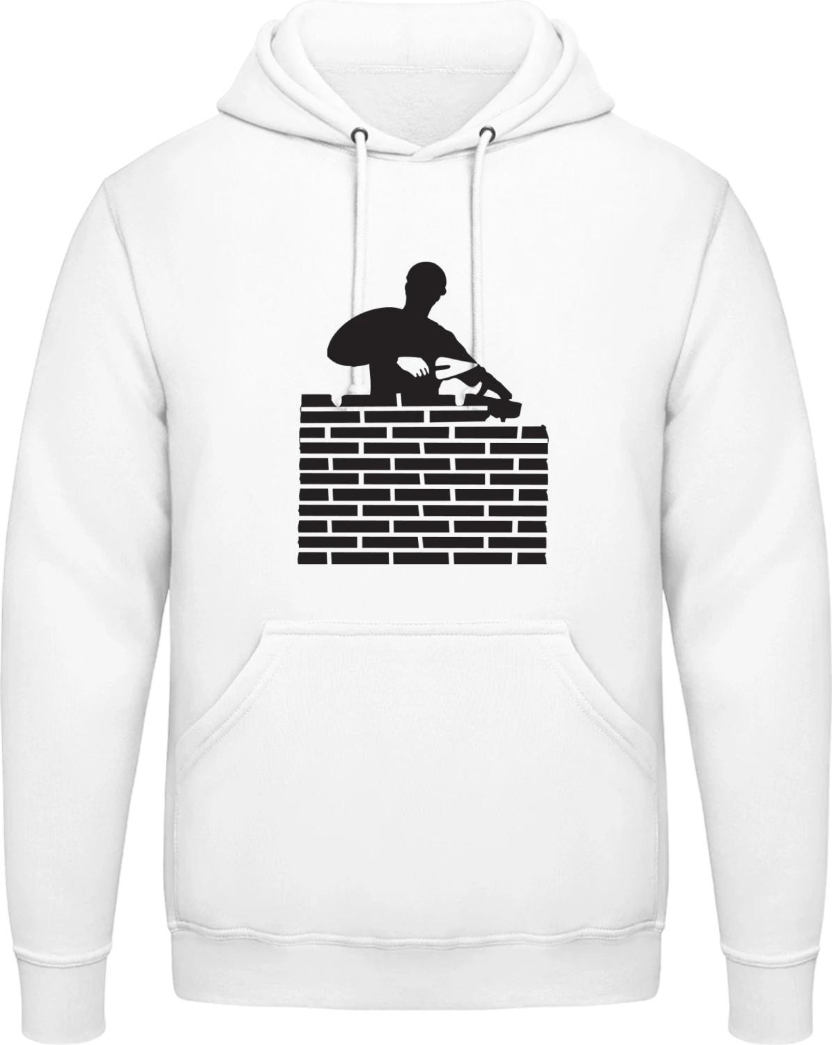 Maurer bei der Arbeit - Arctic white AWDis man hoodie - Front