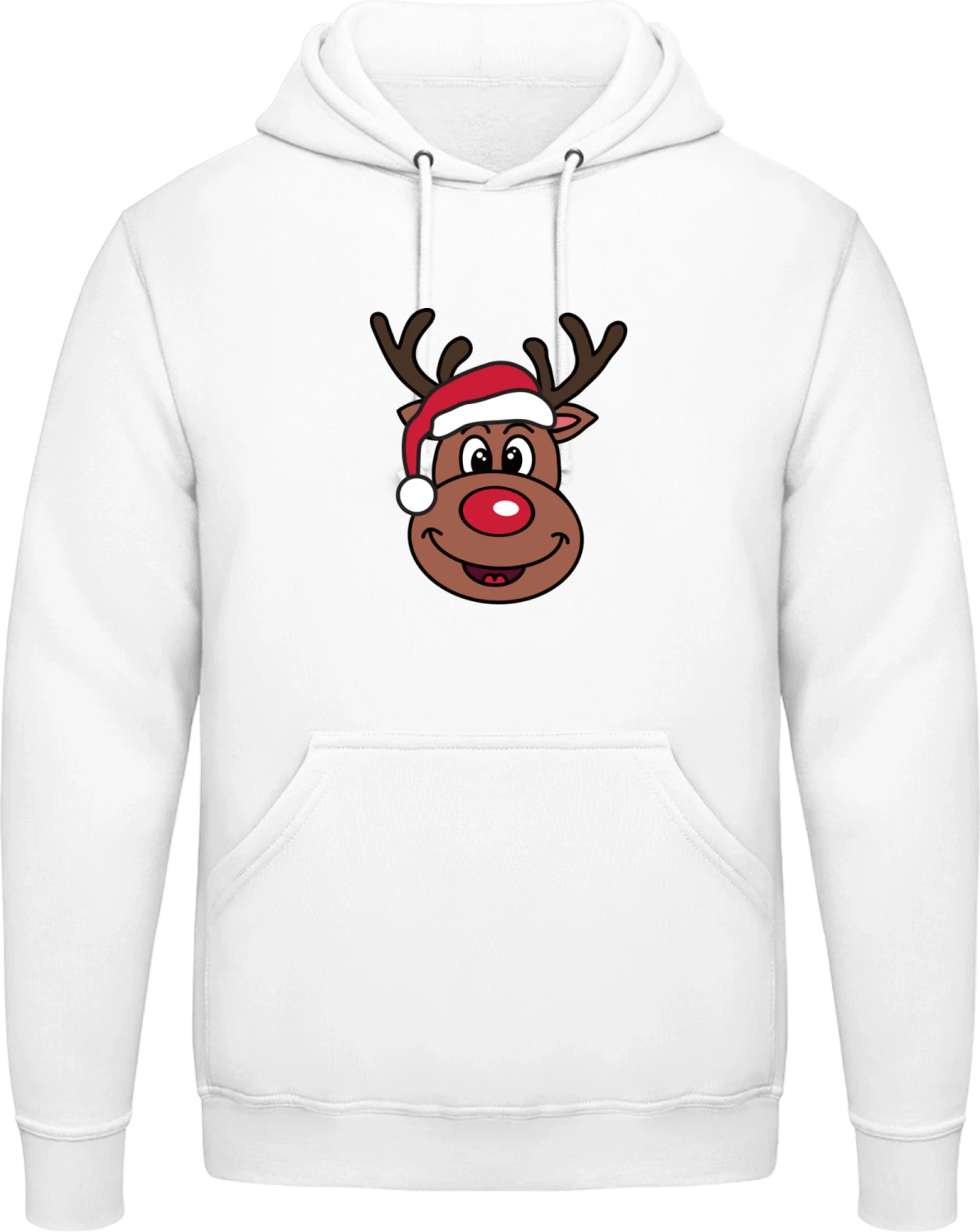 Cute Christmas Reindeer - Arctic white AWDis man hoodie - Front