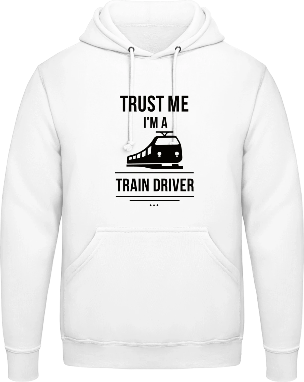 Trust Me I´m A Train Driver - Arctic white AWDis man hoodie - Front