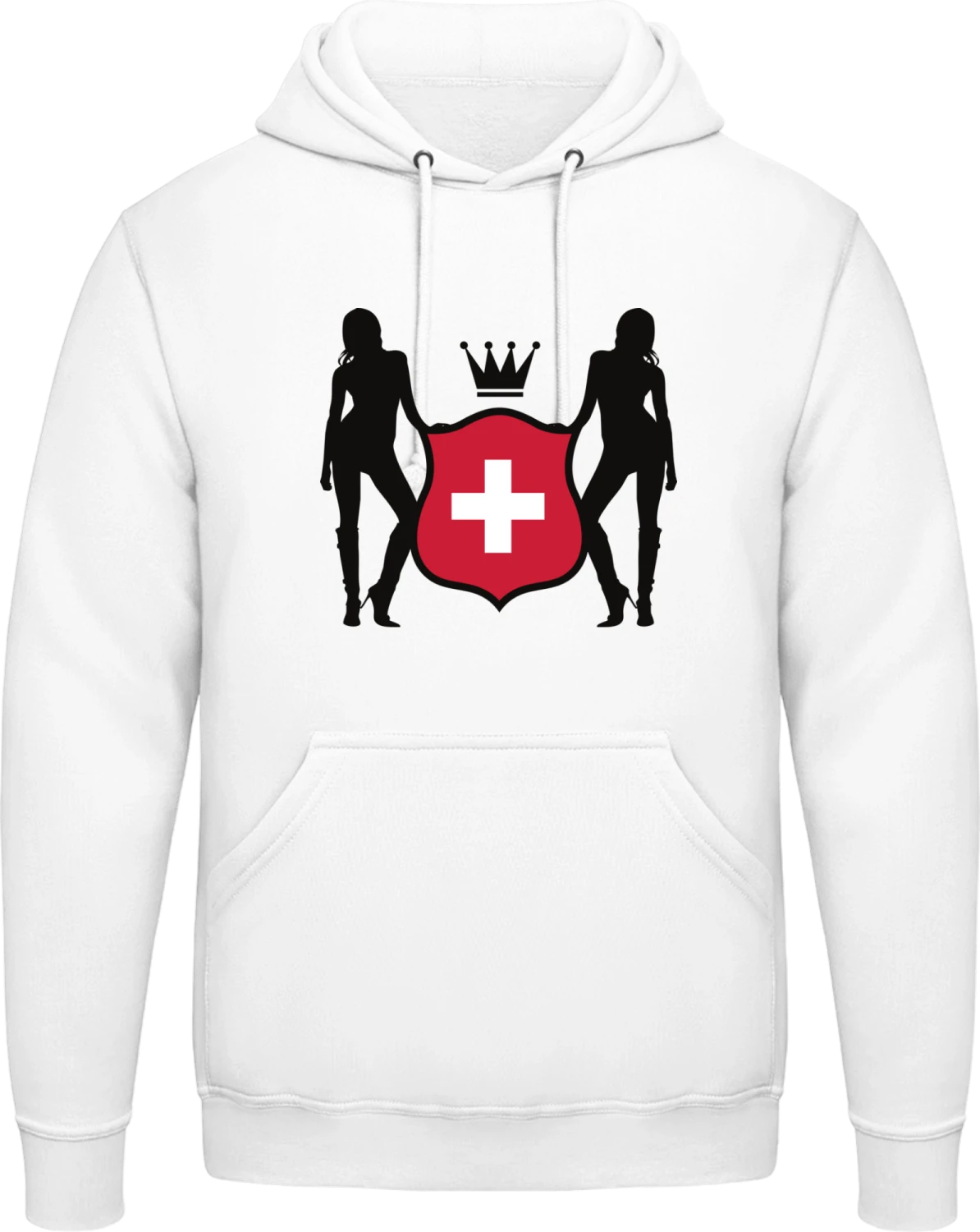 Switzerland Girls - Arctic white AWDis man hoodie - Front