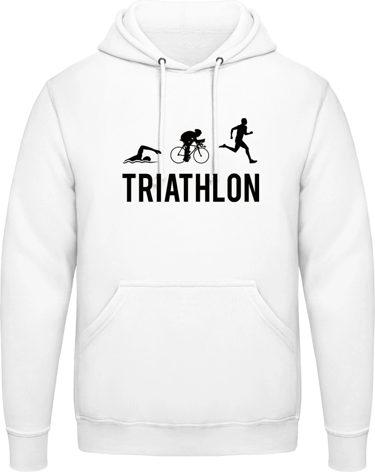 Triathlon Silhouette - Arctic white AWDis man hoodie - Front