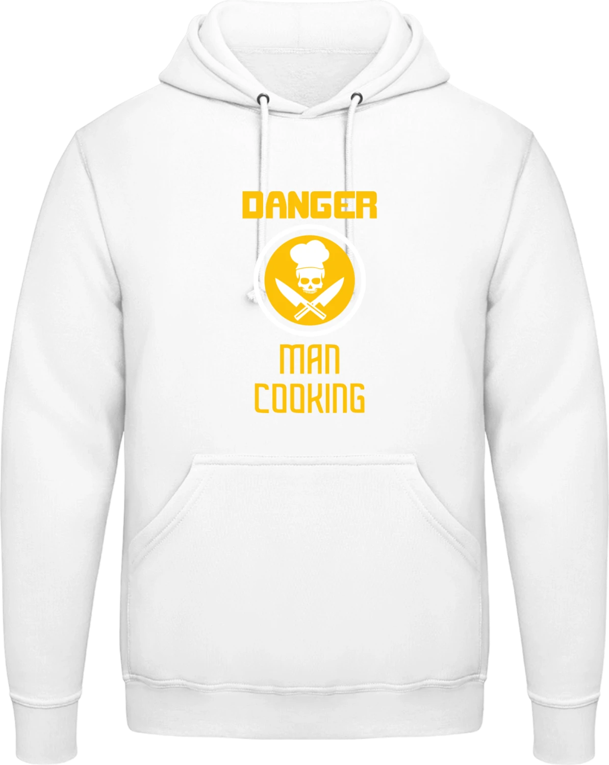 Danger Man Cooking - Arctic white AWDis man hoodie - Front