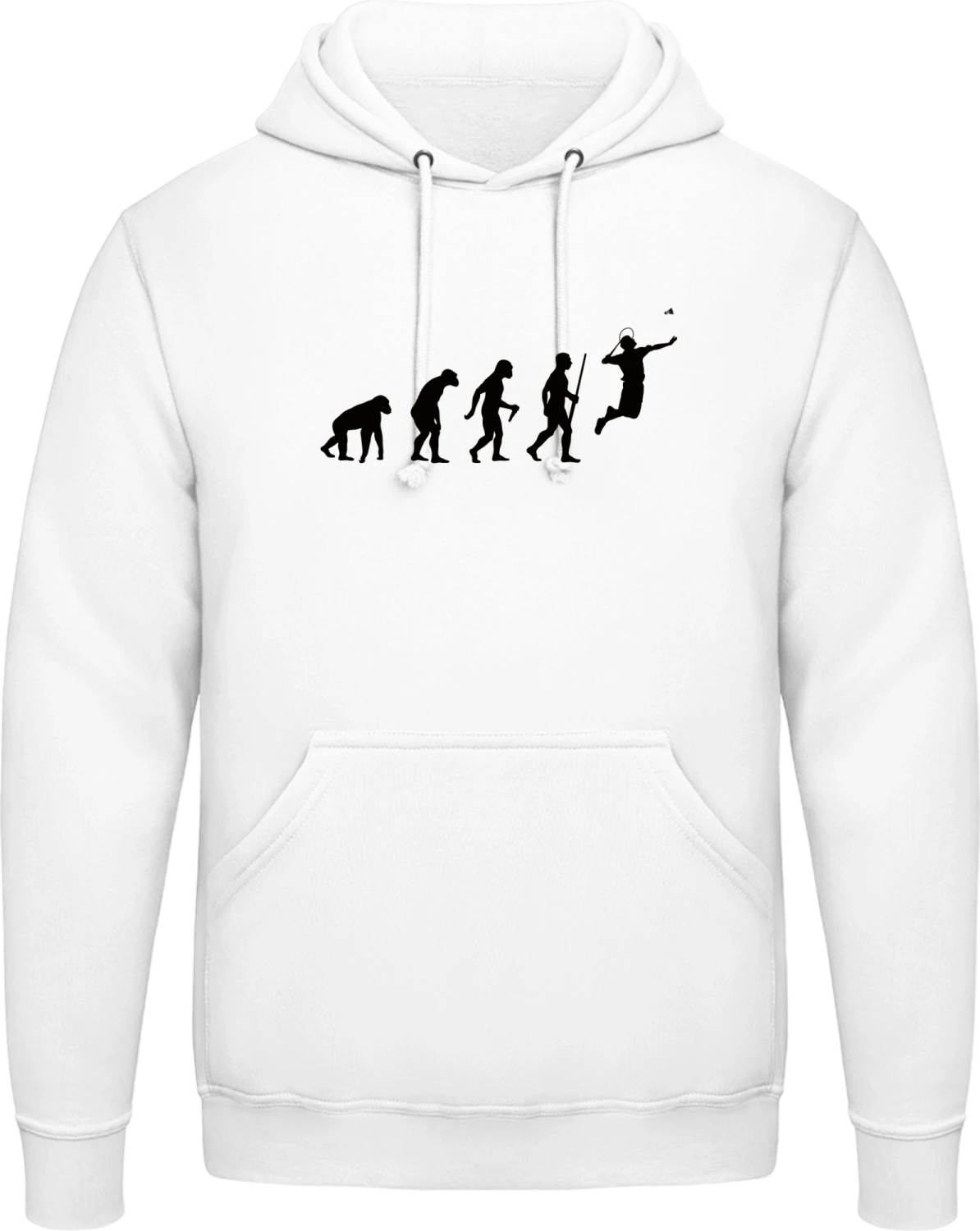 Badminton Evolution - Arctic white AWDis man hoodie - Front