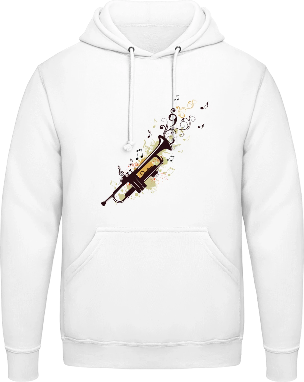 Trumpet Stylish - Arctic white AWDis man hoodie - Front