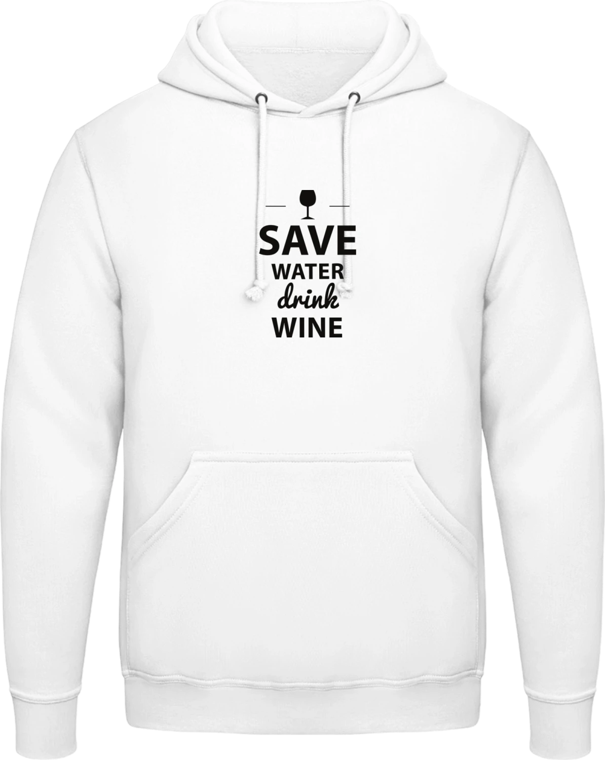 Save Water Drink Wine - Arctic white AWDis man hoodie - Front