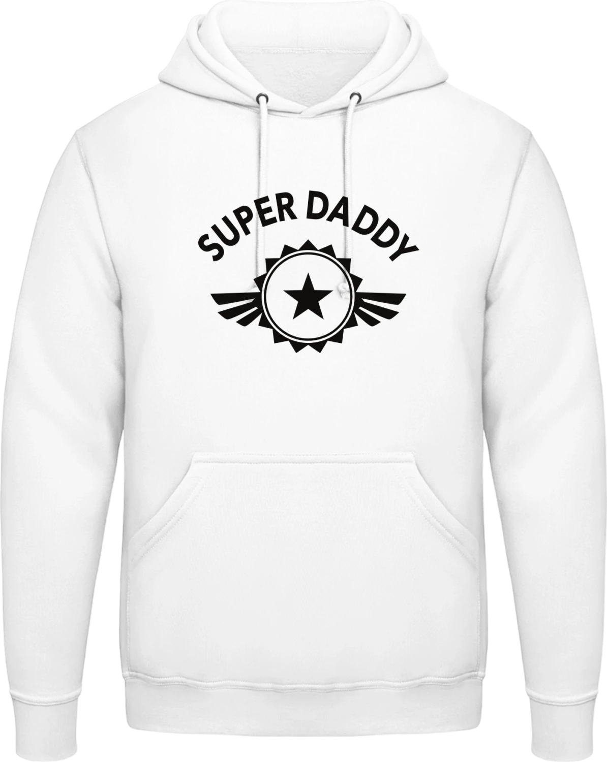 Super Daddy - Arctic white AWDis man hoodie - Front