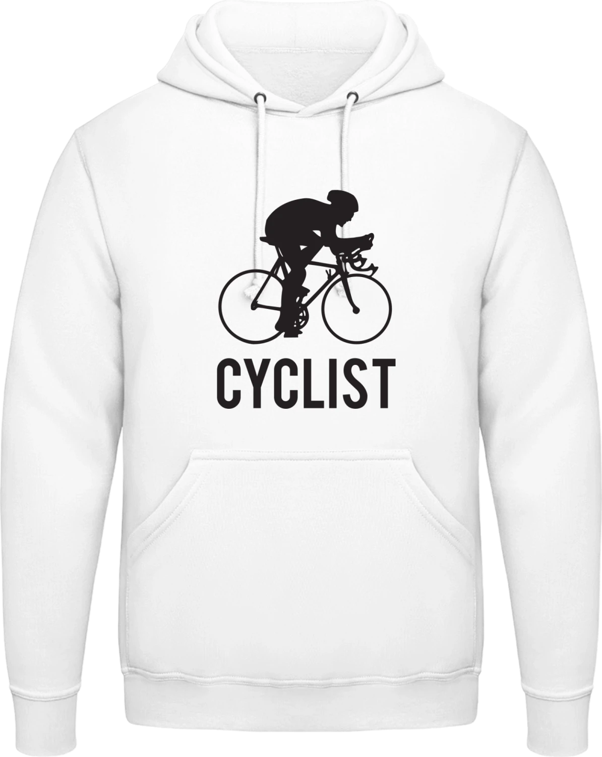 Cyclist - Arctic white AWDis man hoodie - Front