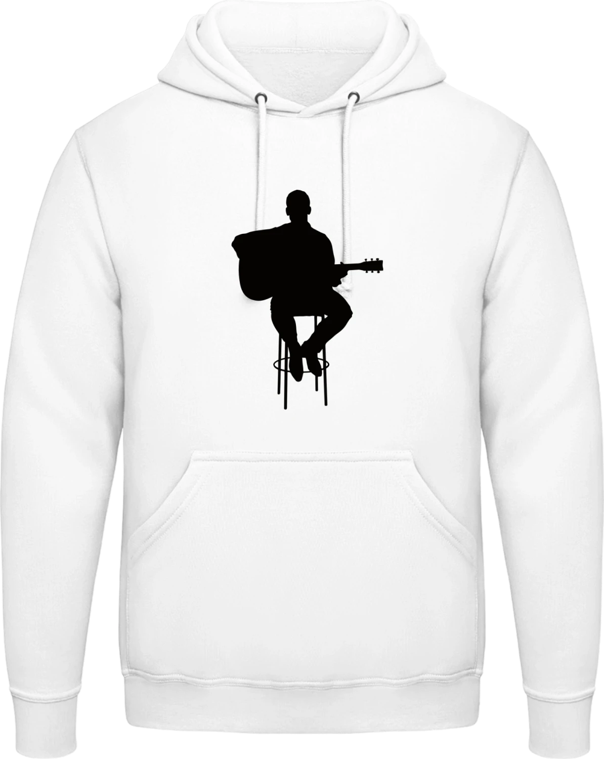 Sitting Guitarist - Arctic white AWDis man hoodie - Front