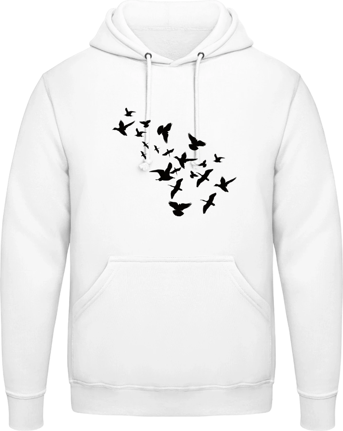 Flying Birds - Arctic white AWDis man hoodie - Front