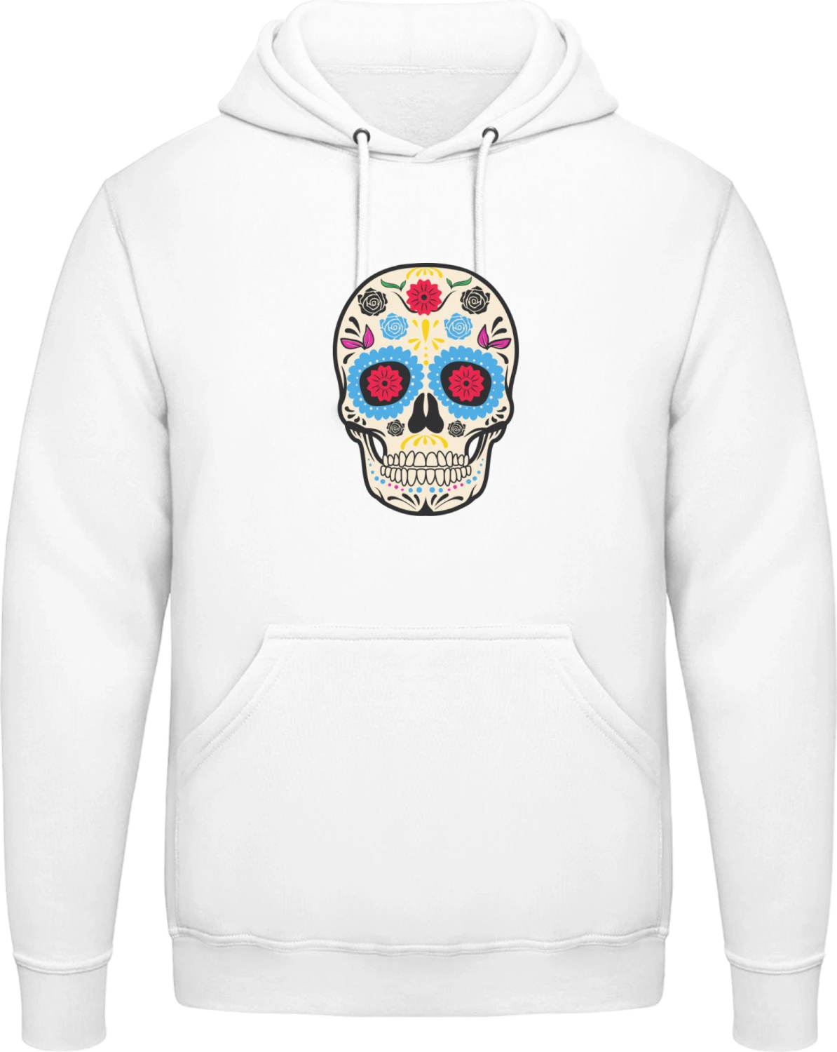 Mexican Skull - Arctic white AWDis man hoodie - Front