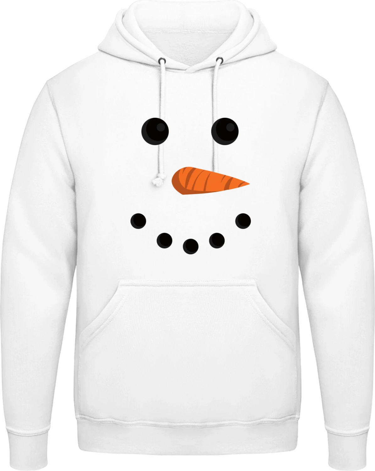 Snowman Face - Arctic white AWDis man hoodie - Front