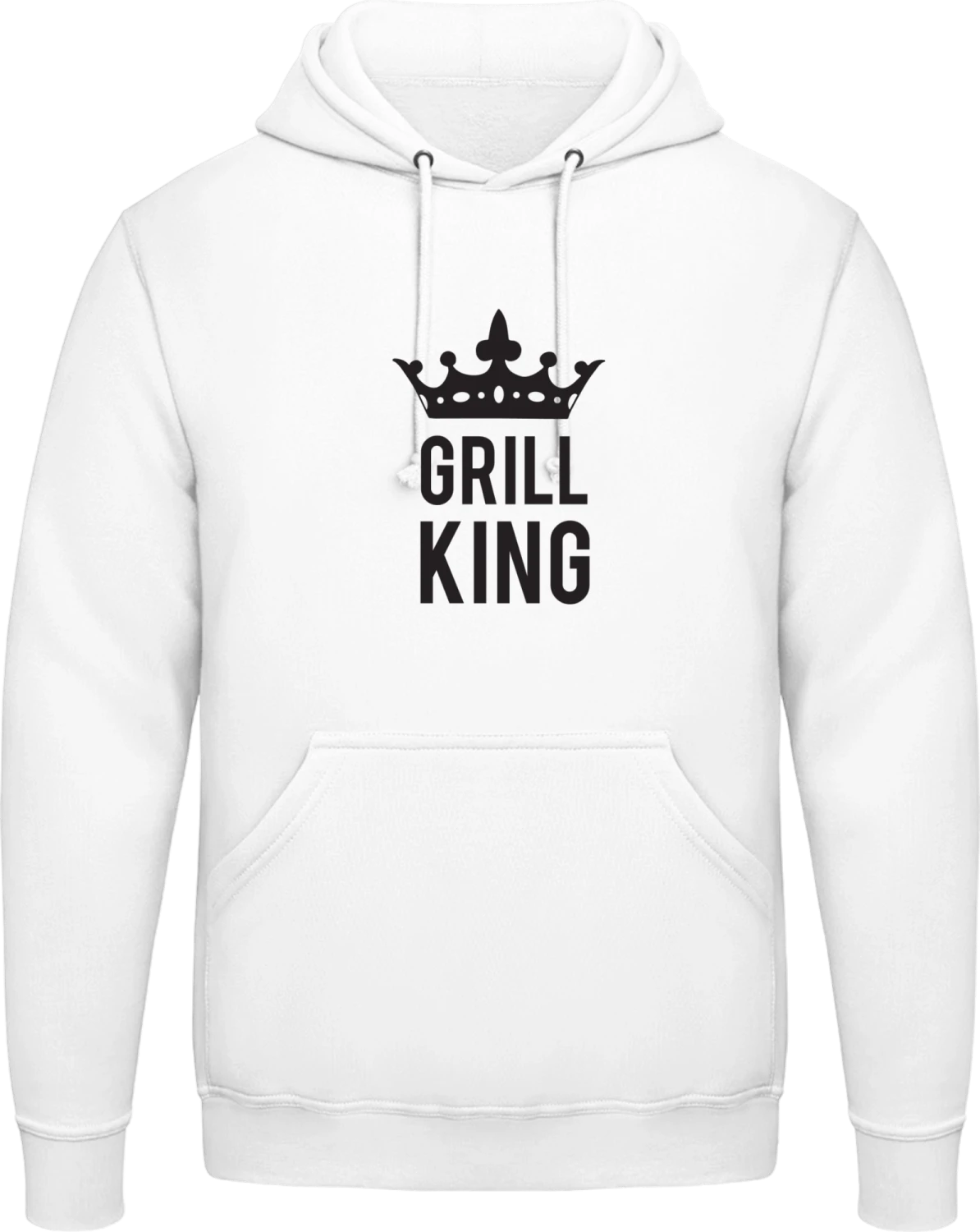 Grill King Crown - Arctic white AWDis man hoodie - Front