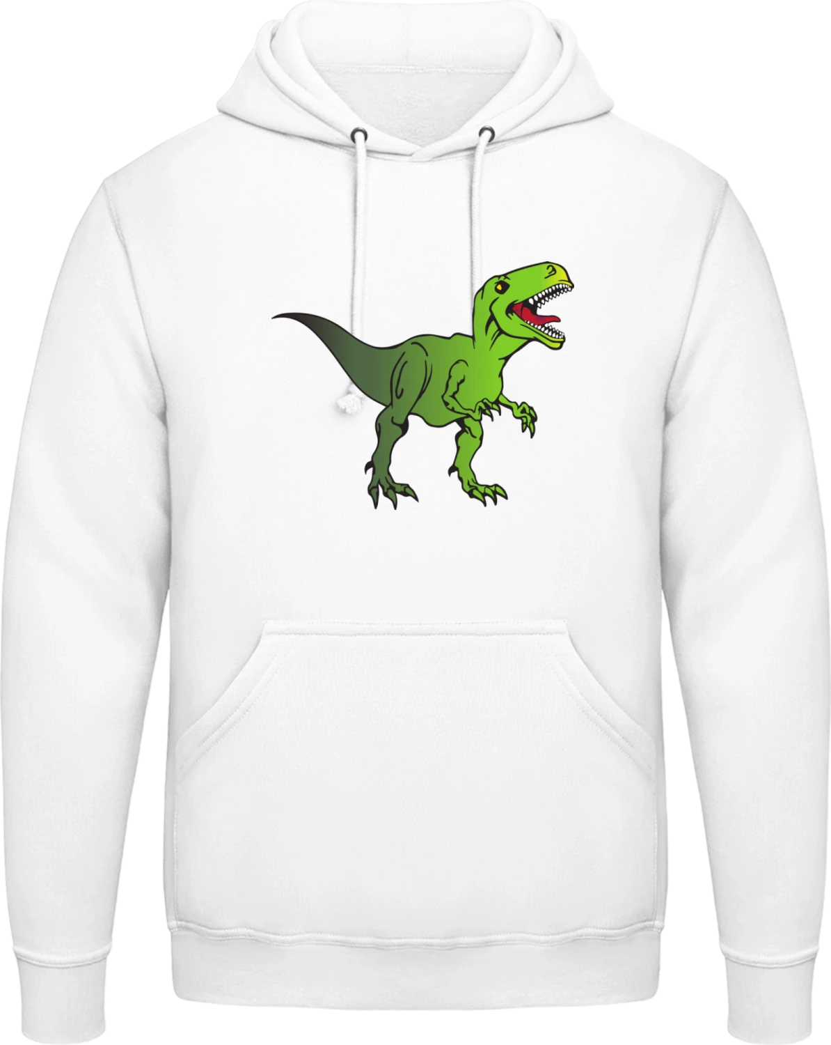 T Rex Dinosaur - Arctic white AWDis man hoodie - Front