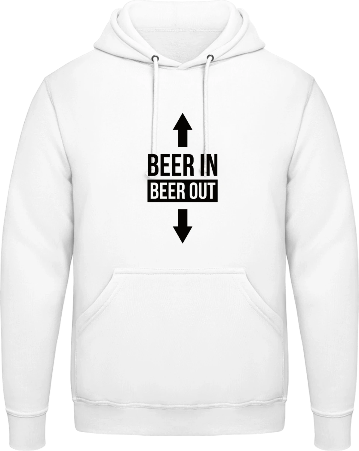 Beer In Beer Out - Arctic white AWDis man hoodie - Front