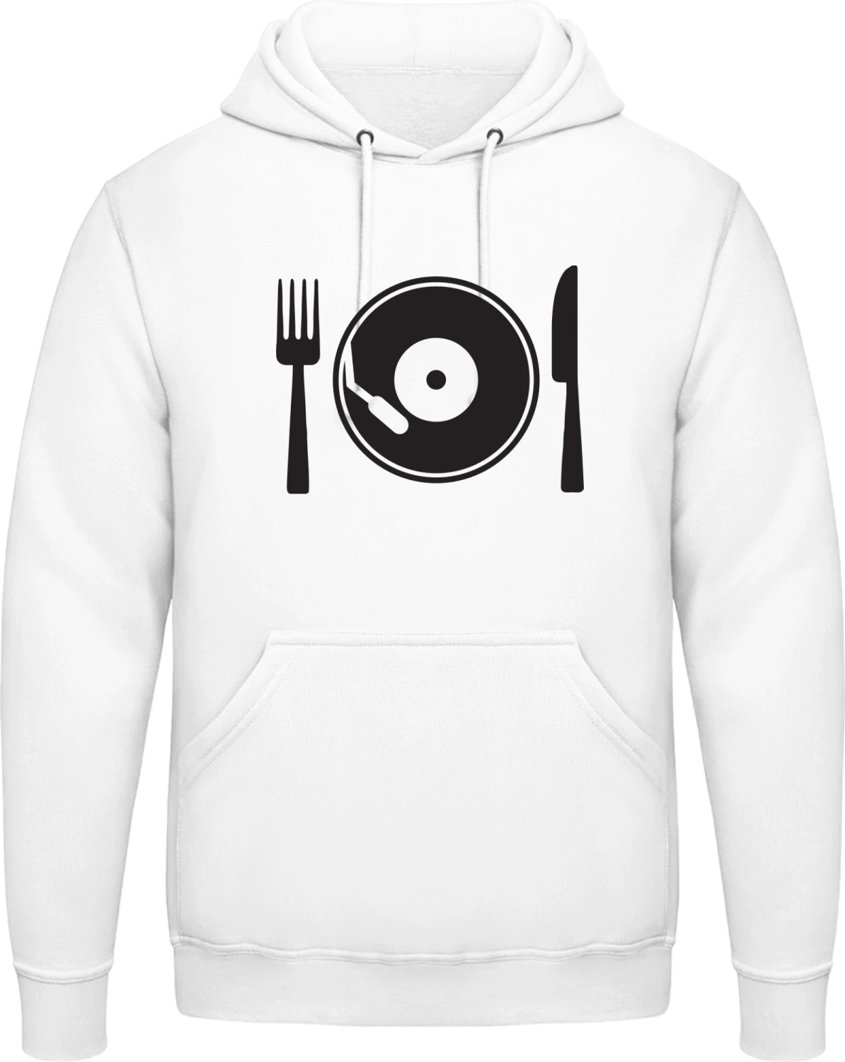 Vinyl Food - Arctic white AWDis man hoodie - Front