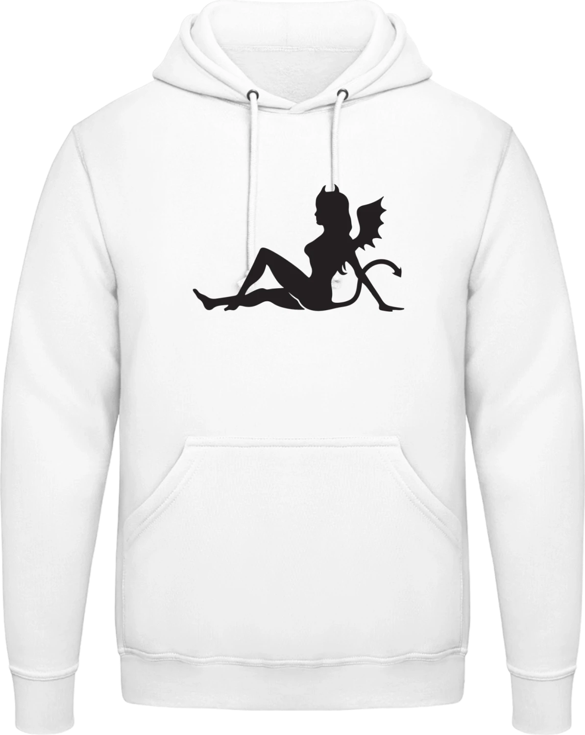 Female Devil - Arctic white AWDis man hoodie - Front