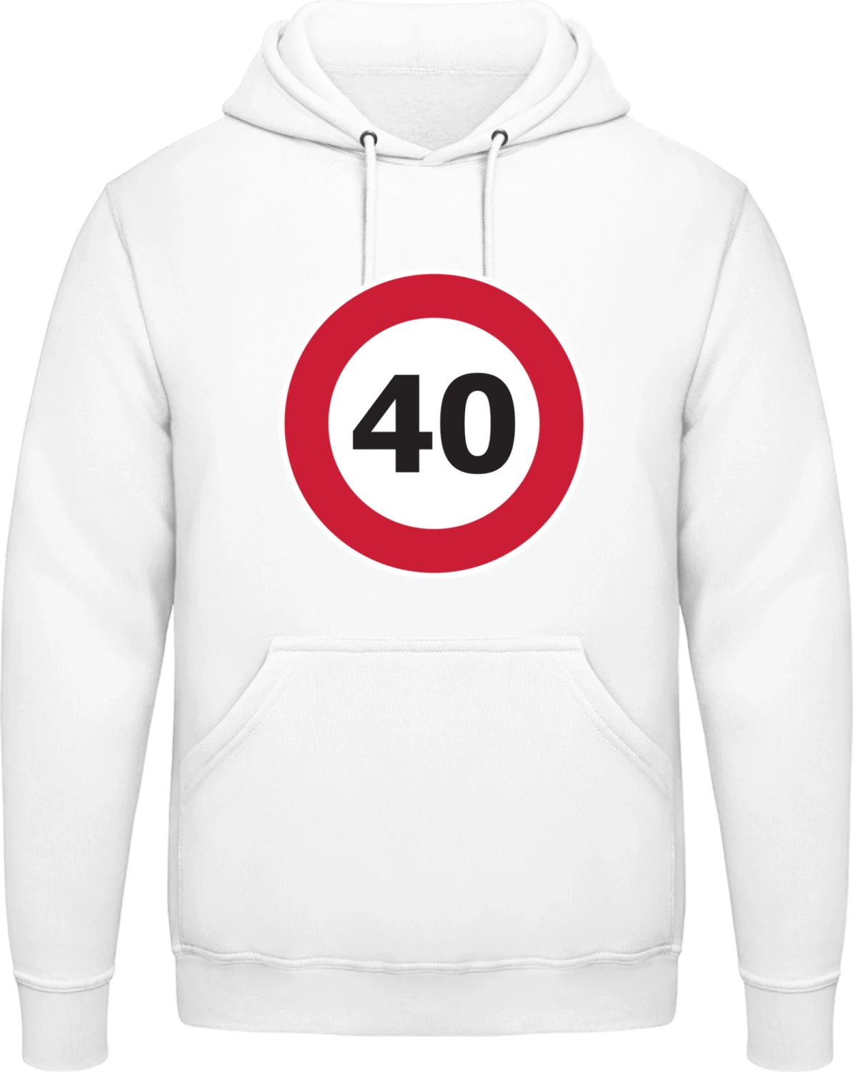 40 Speed Limit - Arctic white AWDis man hoodie - Front