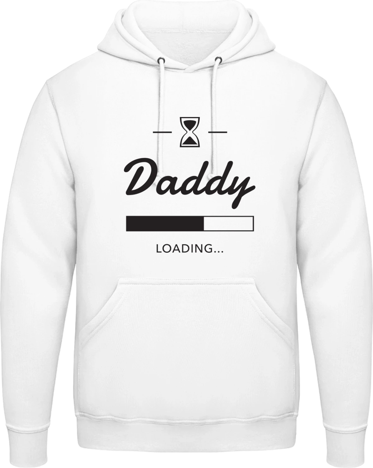 Daddy Loading Progress - Arctic white AWDis man hoodie - Front