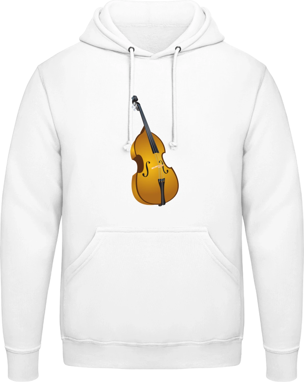 Double Bass - Arctic white AWDis man hoodie - Front