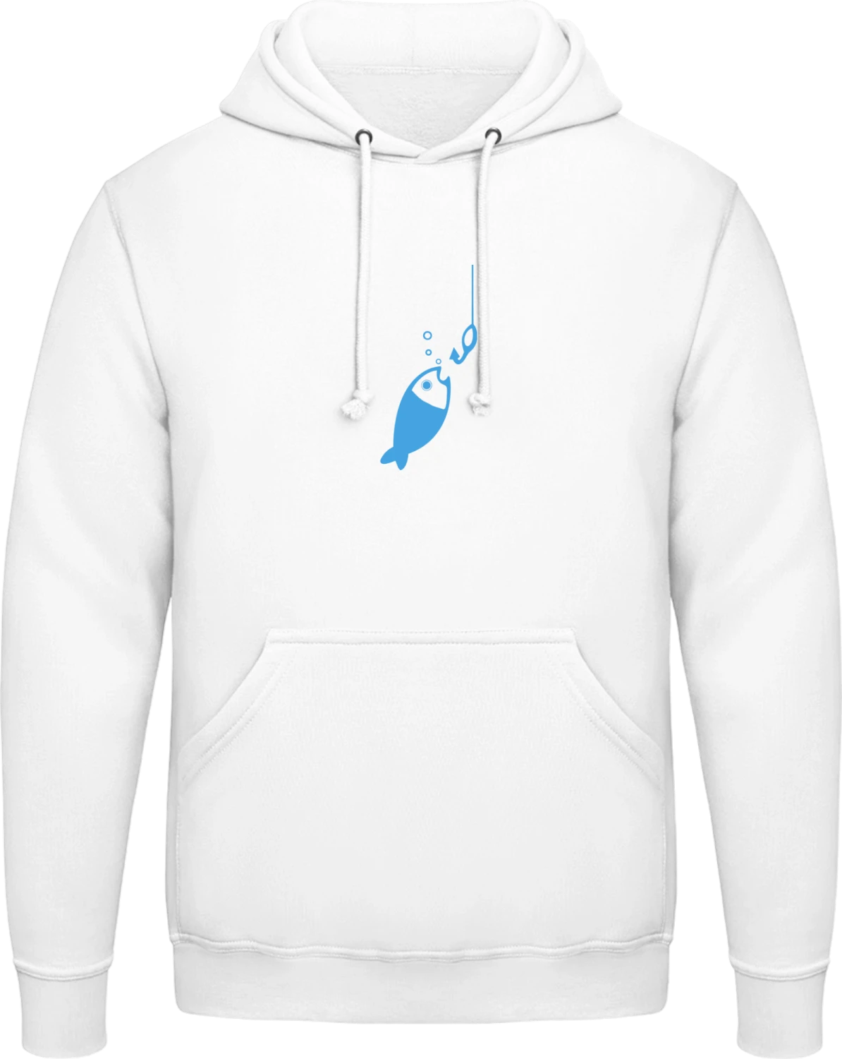 Fishing For Fish - Arctic white AWDis man hoodie - Front