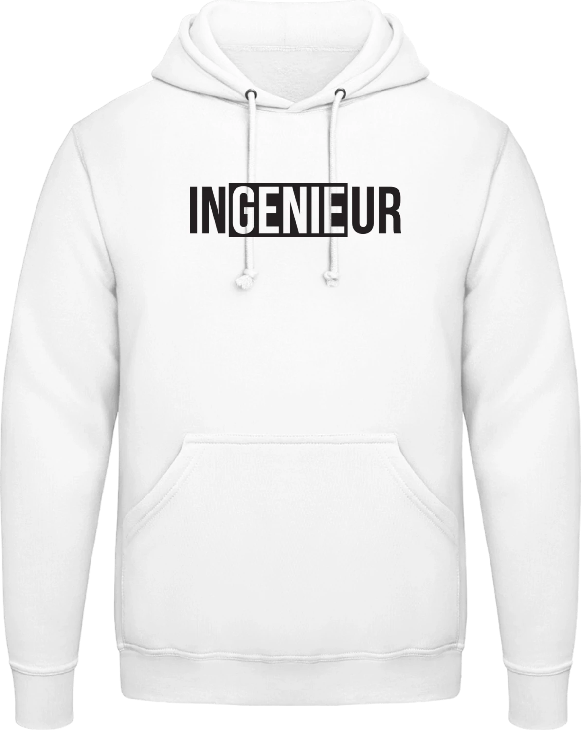 Ingenieur Genie - Arctic white AWDis man hoodie - Front