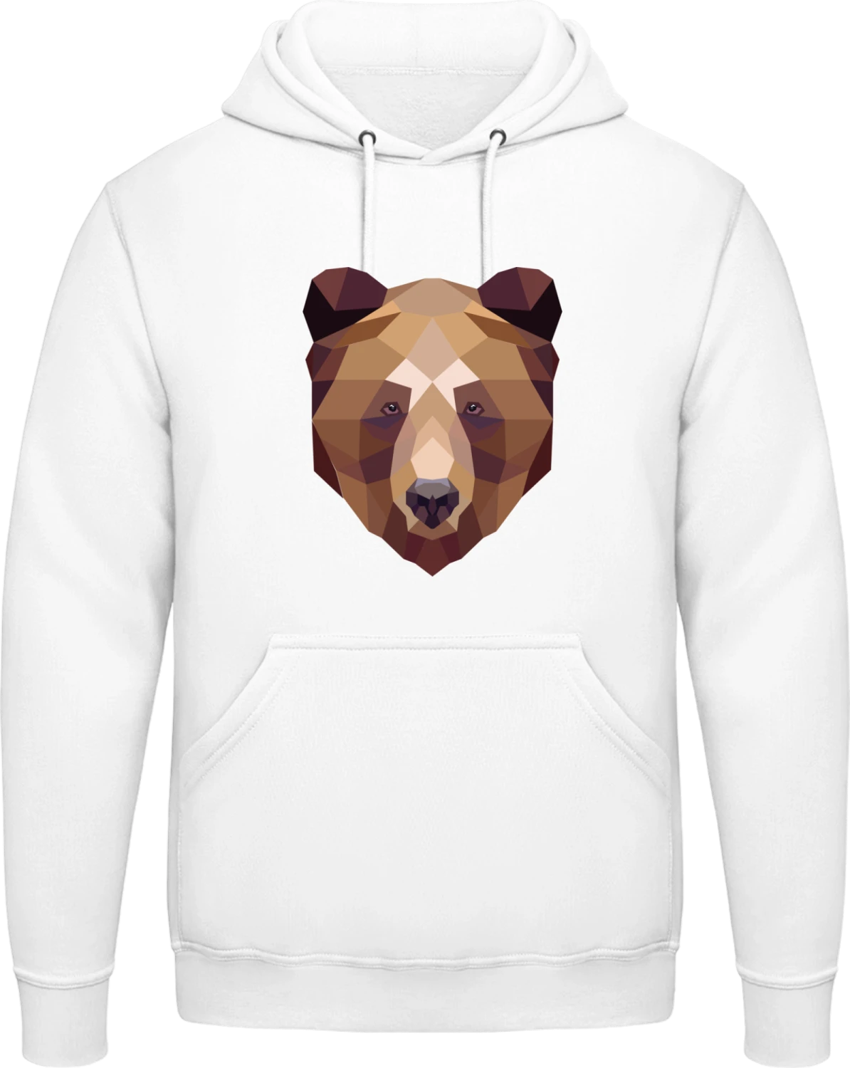 Bear Geometric Style - Arctic white AWDis man hoodie - Front